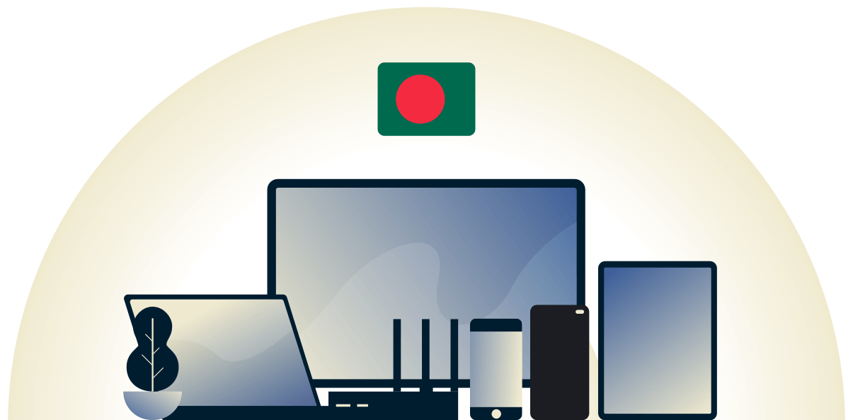 Bangladesh VPN beschermt een verscheidenheid aan apparaten.